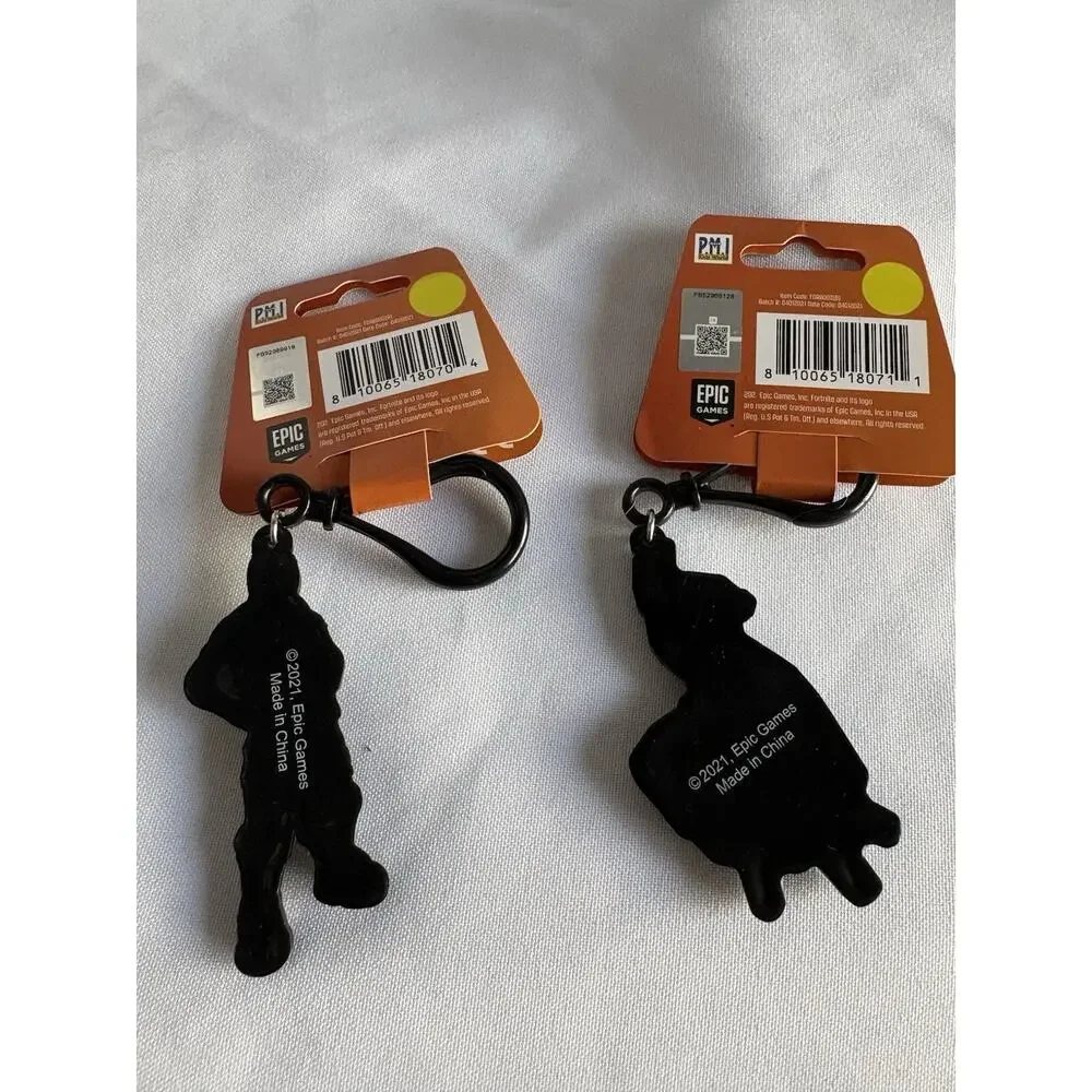 Fortnite Car Keychain Rubber Pink & Black Strap 2.75” Long